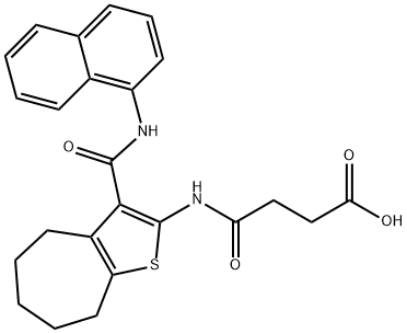 4-({3-[(1-naphthylamino)carbonyl]-5,6,7,8-tetrahydro-4H-cyclohepta[b]thien-2-yl}amino)-4-oxobutanoic acid Struktur