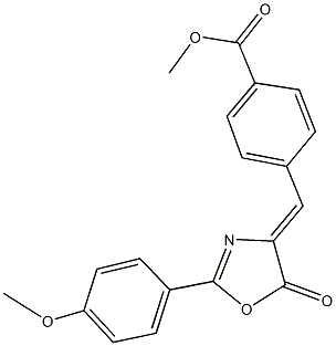 methyl 4-[(2-(4-methoxyphenyl)-5-oxo-1,3-oxazol-4(5H)-ylidene)methyl]benzoate Struktur