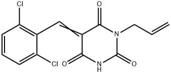 1-allyl-5-(2,6-dichlorobenzylidene)-2,4,6(1H,3H,5H)-pyrimidinetrione Struktur