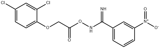 N'-{[(2,4-dichlorophenoxy)acetyl]oxy}-3-nitrobenzenecarboximidamide Struktur