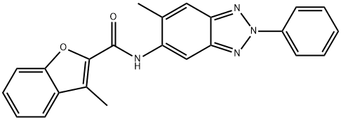 3-methyl-N-(6-methyl-2-phenyl-2H-1,2,3-benzotriazol-5-yl)-1-benzofuran-2-carboxamide Struktur