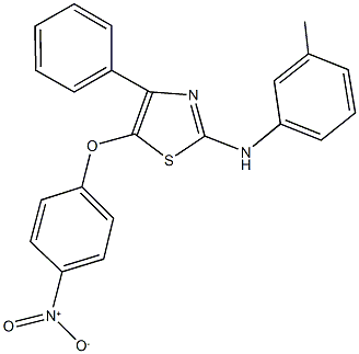 5-{4-nitrophenoxy}-4-phenyl-2-(3-toluidino)-1,3-thiazole Struktur