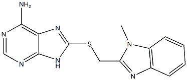 8-{[(1-methyl-1H-benzimidazol-2-yl)methyl]sulfanyl}-9H-purin-6-amine Struktur