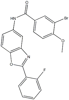 3-bromo-N-[2-(2-fluorophenyl)-1,3-benzoxazol-5-yl]-4-methoxybenzamide Struktur