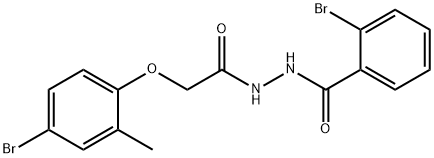 2-bromo-N'-[(4-bromo-2-methylphenoxy)acetyl]benzohydrazide Struktur