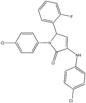 3-(4-chloroanilino)-1-(4-chlorophenyl)-5-(2-fluorophenyl)-1,5-dihydro-2H-pyrrol-2-one Struktur