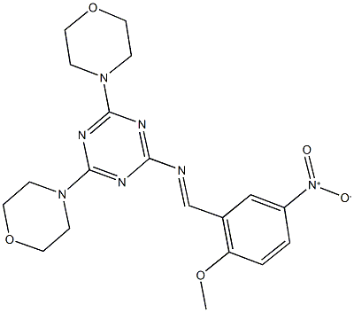 2-({5-nitro-2-methoxybenzylidene}amino)-4,6-di(4-morpholinyl)-1,3,5-triazine Struktur