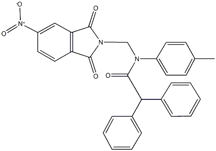 N-({5-nitro-1,3-dioxo-1,3-dihydro-2H-isoindol-2-yl}methyl)-N-(4-methylphenyl)-2,2-diphenylacetamide Struktur