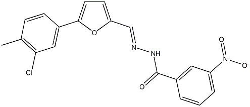 N'-{[5-(3-chloro-4-methylphenyl)-2-furyl]methylene}-3-nitrobenzohydrazide Struktur