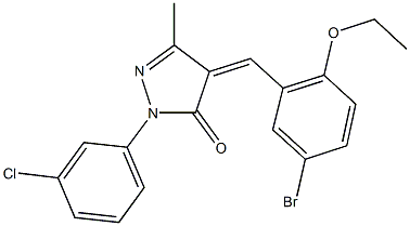 4-(5-bromo-2-ethoxybenzylidene)-2-(3-chlorophenyl)-5-methyl-2,4-dihydro-3H-pyrazol-3-one Struktur