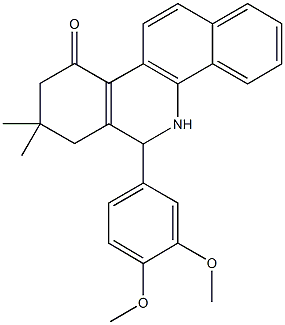 6-(3,4-dimethoxyphenyl)-8,8-dimethyl-5,7,8,9-tetrahydrobenzo[c]phenanthridin-10(6H)-one Struktur