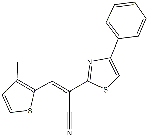 3-(3-methyl-2-thienyl)-2-(4-phenyl-1,3-thiazol-2-yl)acrylonitrile Struktur