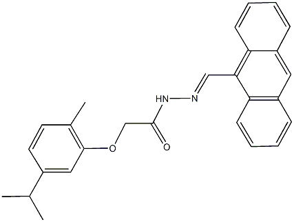 N'-(9-anthrylmethylene)-2-(5-isopropyl-2-methylphenoxy)acetohydrazide Struktur