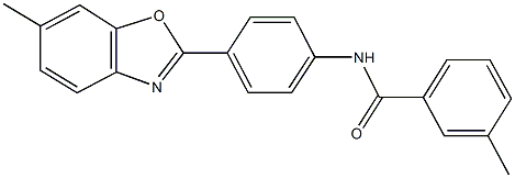 3-methyl-N-[4-(6-methyl-1,3-benzoxazol-2-yl)phenyl]benzamide Struktur