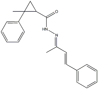 2-methyl-N'-(1-methyl-3-phenyl-2-propenylidene)-2-phenylcyclopropanecarbohydrazide Struktur