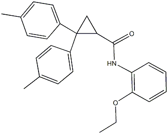 N-(2-ethoxyphenyl)-2,2-bis(4-methylphenyl)cyclopropanecarboxamide Struktur