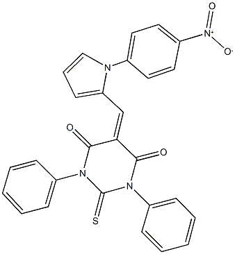 5-[(1-{4-nitrophenyl}-1H-pyrrol-2-yl)methylene]-1,3-diphenyl-2-thioxodihydro-4,6(1H,5H)-pyrimidinedione Struktur