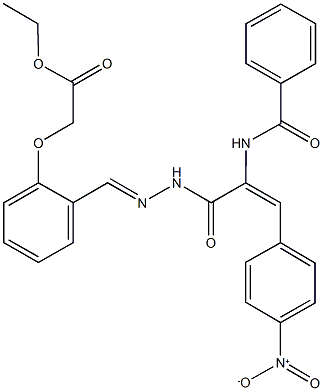 ethyl {2-[2-(2-(benzoylamino)-3-{4-nitrophenyl}acryloyl)carbohydrazonoyl]phenoxy}acetate Struktur