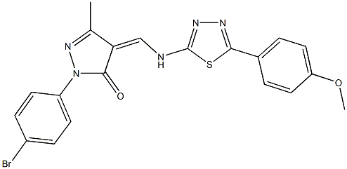 2-(4-bromophenyl)-4-({[5-(4-methoxyphenyl)-1,3,4-thiadiazol-2-yl]amino}methylene)-5-methyl-2,4-dihydro-3H-pyrazol-3-one Struktur