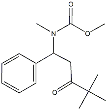 methyl 4,4-dimethyl-3-oxo-1-phenylpentyl(methyl)carbamate Struktur