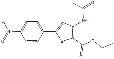 ethyl 3-(acetylamino)-5-{4-nitrophenyl}-2-thiophenecarboxylate Struktur