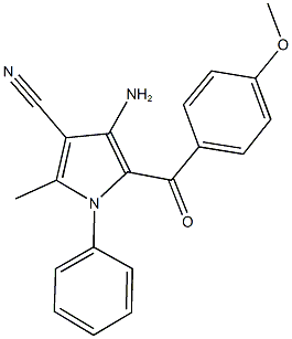 4-amino-5-(4-methoxybenzoyl)-2-methyl-1-phenyl-1H-pyrrole-3-carbonitrile Struktur