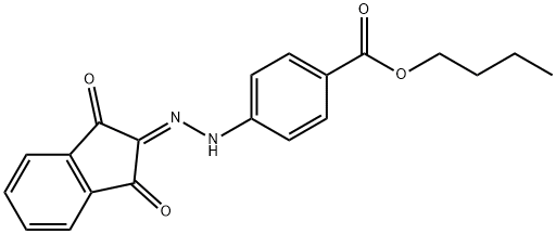 butyl 4-[2-(1,3-dioxo-1,3-dihydro-2H-inden-2-ylidene)hydrazino]benzoate Struktur