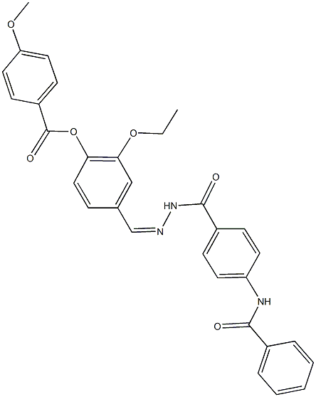 4-{2-[4-(benzoylamino)benzoyl]carbohydrazonoyl}-2-ethoxyphenyl 4-methoxybenzoate Struktur