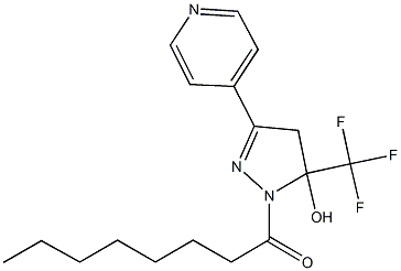 1-octanoyl-3-(4-pyridinyl)-5-(trifluoromethyl)-4,5-dihydro-1H-pyrazol-5-ol Struktur