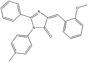 5-(2-methoxybenzylidene)-3-(4-methylphenyl)-2-phenyl-3,5-dihydro-4H-imidazol-4-one Struktur