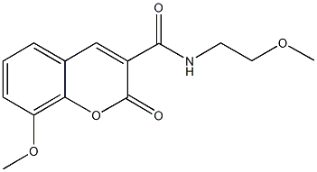 8-methoxy-N-(2-methoxyethyl)-2-oxo-2H-chromene-3-carboxamide Struktur