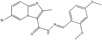 6-bromo-N'-(2,4-dimethoxybenzylidene)-2-methylimidazo[1,2-a]pyridine-3-carbohydrazide Struktur