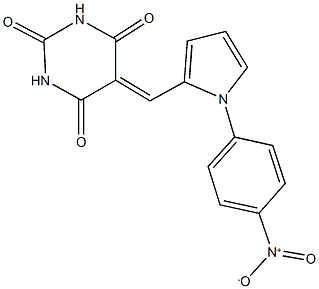 5-[(1-{4-nitrophenyl}-1H-pyrrol-2-yl)methylene]-2,4,6(1H,3H,5H)-pyrimidinetrione Struktur