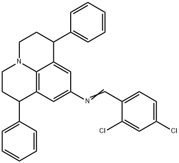 N-(2,4-dichlorobenzylidene)-N-(1,7-diphenyl-2,3,6,7-tetrahydro-1H,5H-pyrido[3,2,1-ij]quinolin-9-yl)amine Struktur