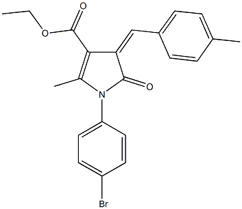 ethyl 1-(4-bromophenyl)-2-methyl-4-(4-methylbenzylidene)-5-oxo-4,5-dihydro-1H-pyrrole-3-carboxylate Struktur