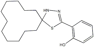 2-(4-thia-1,2-diazaspiro[4.11]hexadec-2-en-3-yl)phenol Struktur