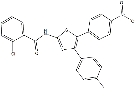 2-chloro-N-[5-{4-nitrophenyl}-4-(4-methylphenyl)-1,3-thiazol-2-yl]benzamide Struktur