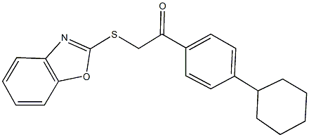 2-(1,3-benzoxazol-2-ylsulfanyl)-1-(4-cyclohexylphenyl)ethanone Struktur