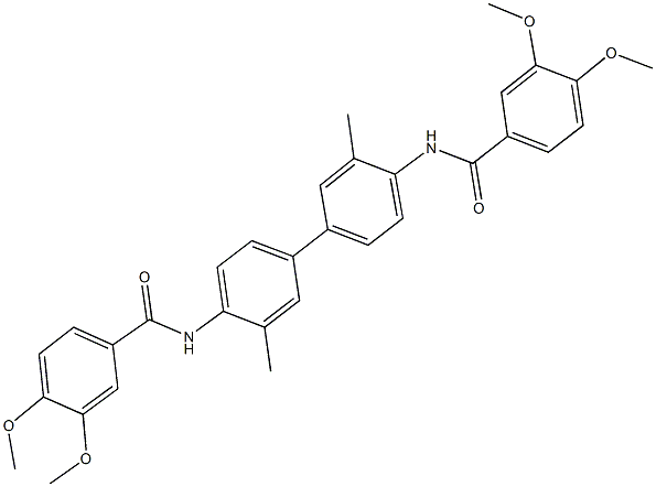 N-{4'-[(3,4-dimethoxybenzoyl)amino]-3,3'-dimethyl[1,1'-biphenyl]-4-yl}-3,4-dimethoxybenzamide Struktur