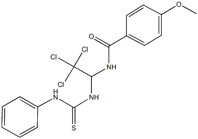 N-{1-[(anilinocarbothioyl)amino]-2,2,2-trichloroethyl}-4-methoxybenzamide Struktur