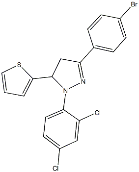 3-(4-bromophenyl)-1-(2,4-dichlorophenyl)-5-(2-thienyl)-4,5-dihydro-1H-pyrazole Struktur