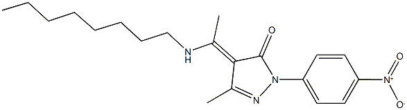 2-{4-nitrophenyl}-5-methyl-4-[1-(octylamino)ethylidene]-2,4-dihydro-3H-pyrazol-3-one Struktur