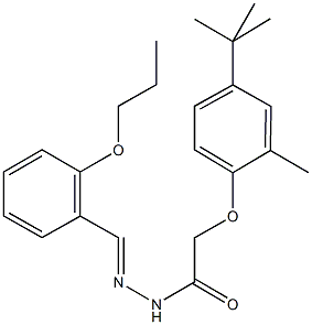 2-(4-tert-butyl-2-methylphenoxy)-N'-(2-propoxybenzylidene)acetohydrazide Struktur