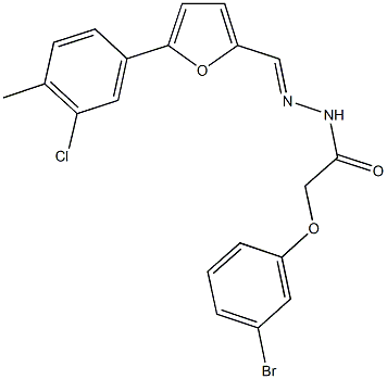 2-(3-bromophenoxy)-N'-{[5-(3-chloro-4-methylphenyl)-2-furyl]methylene}acetohydrazide Struktur