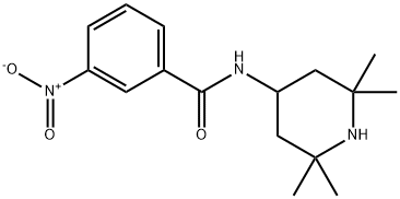 3-nitro-N-(2,2,6,6-tetramethyl-4-piperidinyl)benzamide Struktur