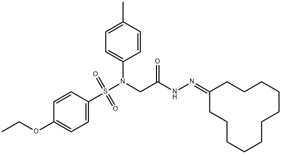 N-[2-(2-cyclododecylidenehydrazino)-2-oxoethyl]-4-ethoxy-N-(4-methylphenyl)benzenesulfonamide Struktur