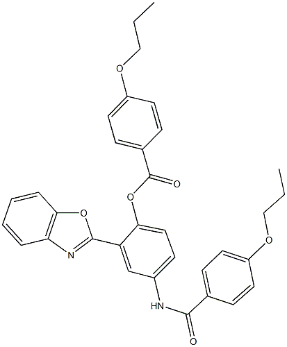 2-(1,3-benzoxazol-2-yl)-4-[(4-propoxybenzoyl)amino]phenyl 4-propoxybenzoate Struktur