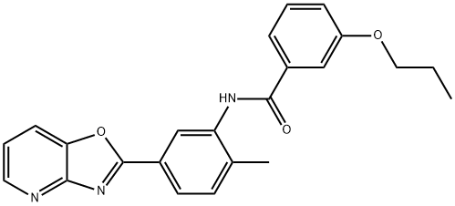 N-(2-methyl-5-[1,3]oxazolo[4,5-b]pyridin-2-ylphenyl)-3-propoxybenzamide Struktur