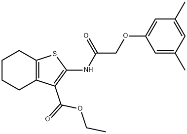 ethyl 2-{[(3,5-dimethylphenoxy)acetyl]amino}-4,5,6,7-tetrahydro-1-benzothiophene-3-carboxylate Struktur