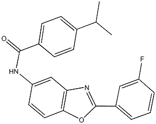 N-[2-(3-fluorophenyl)-1,3-benzoxazol-5-yl]-4-isopropylbenzamide Struktur